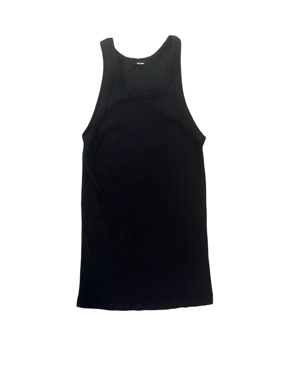 Monrow Black Ribbed High-Neck Tank